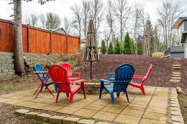 view of patio / terrace with fence