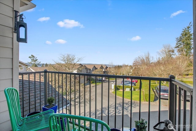 balcony with a residential view