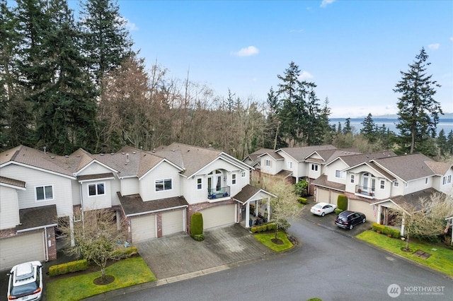 drone / aerial view with a residential view