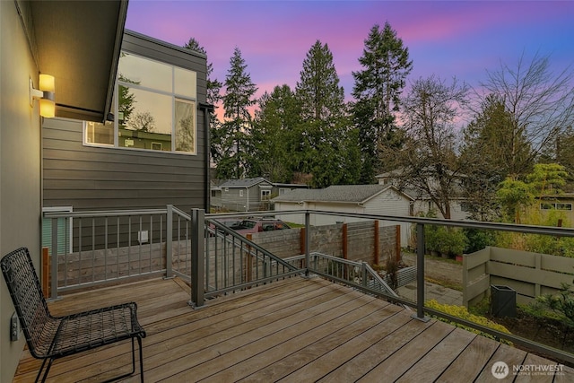 view of deck at dusk