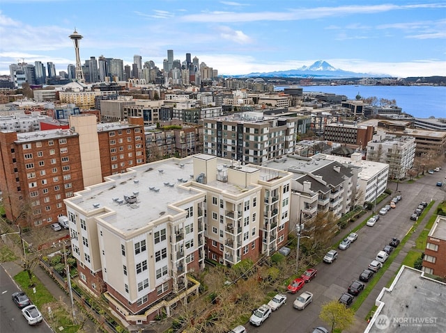 property's view of city with a water view