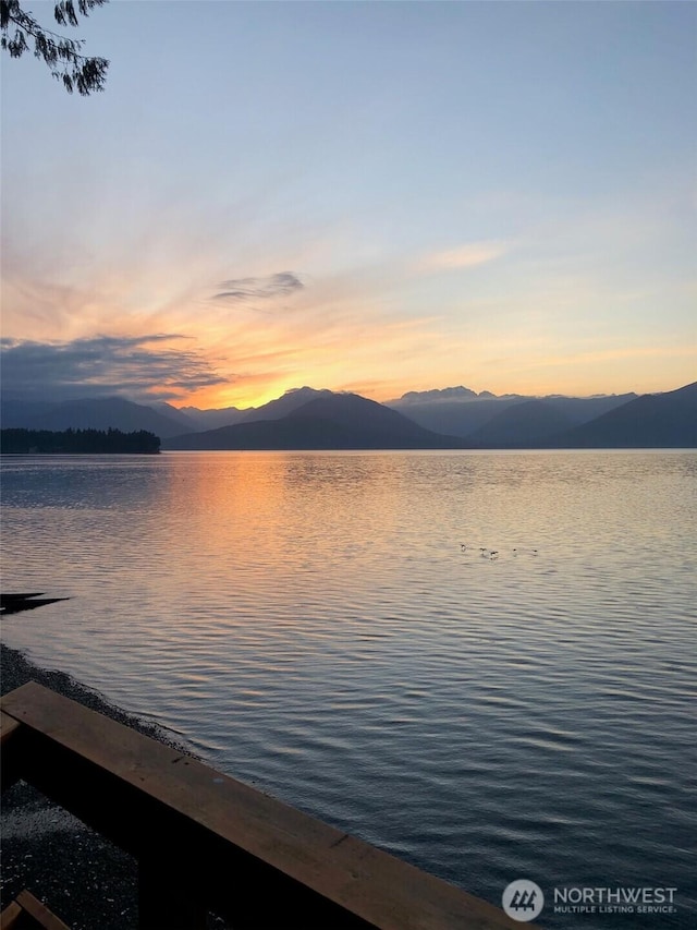 view of water feature featuring a mountain view