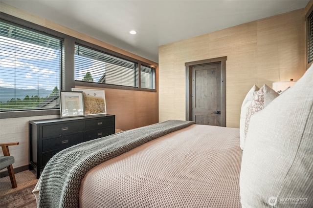 bedroom featuring recessed lighting