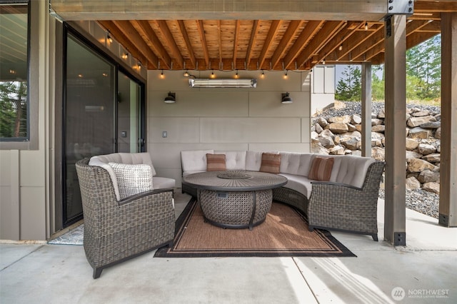 view of patio with an outdoor hangout area