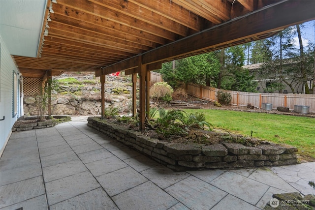 view of patio with a fenced backyard