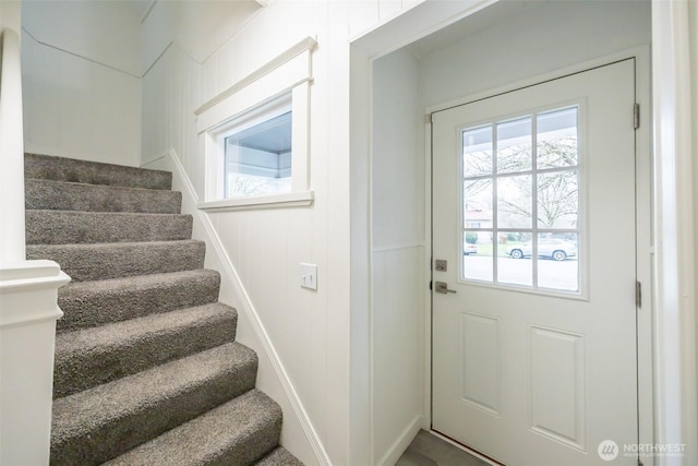 doorway featuring stairs