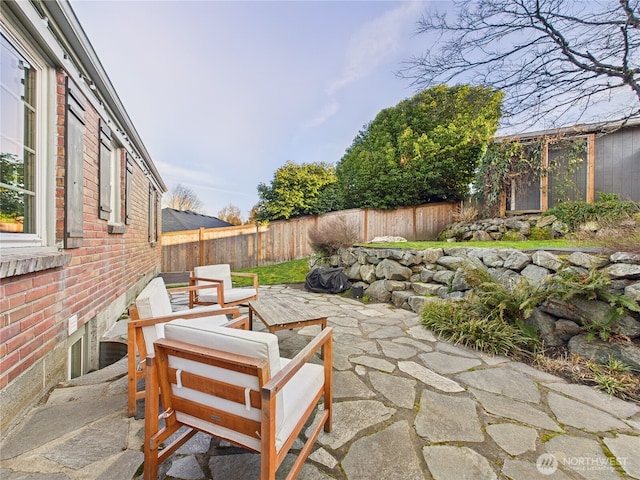 view of patio / terrace featuring a fenced backyard