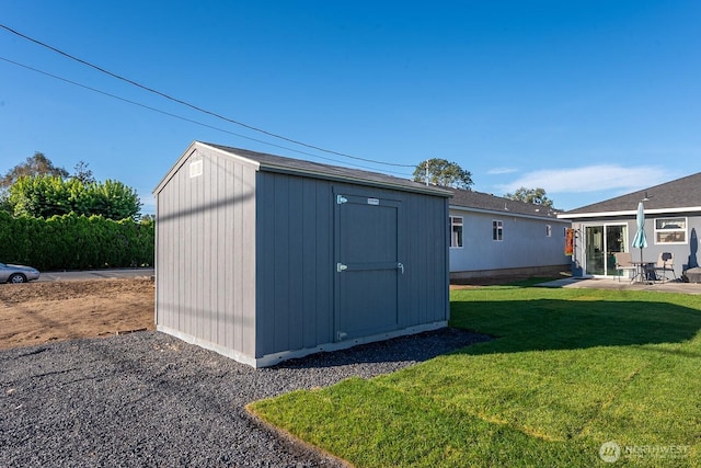 view of shed