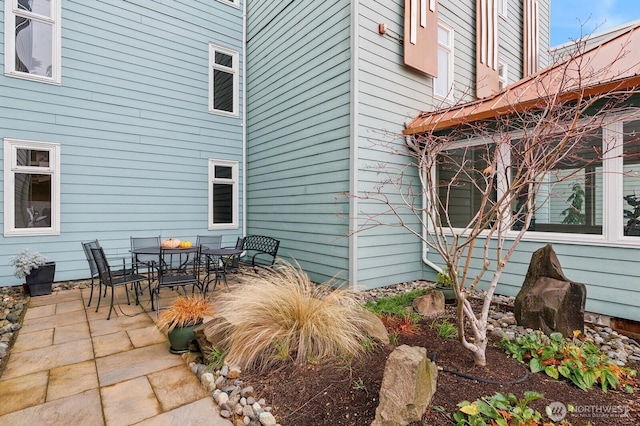 view of patio with outdoor dining area