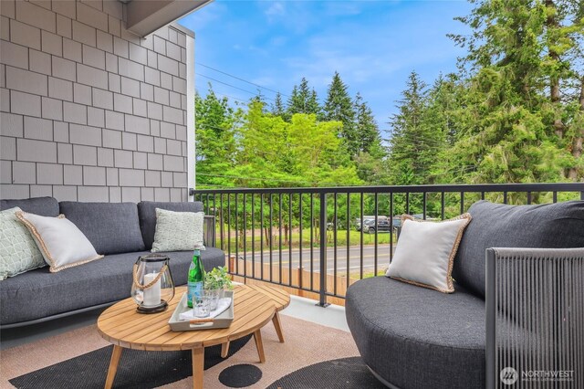 balcony with an outdoor hangout area