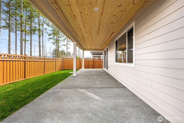 view of patio / terrace with a fenced backyard