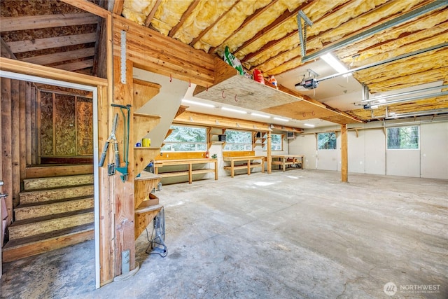 basement with stairs