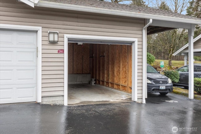 view of garage