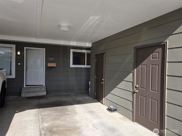 view of doorway to property