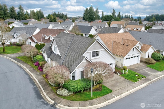 drone / aerial view with a residential view