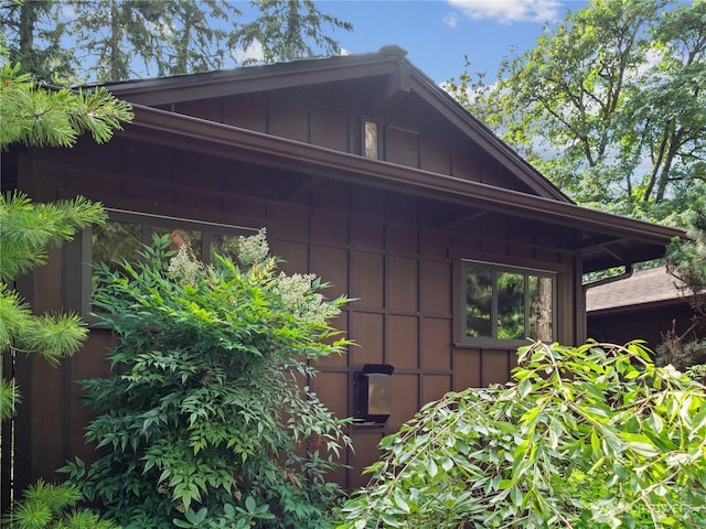 view of side of home with board and batten siding