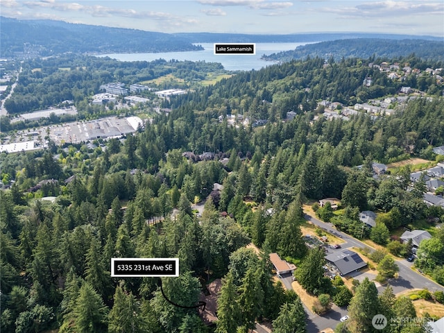 aerial view with a forest view