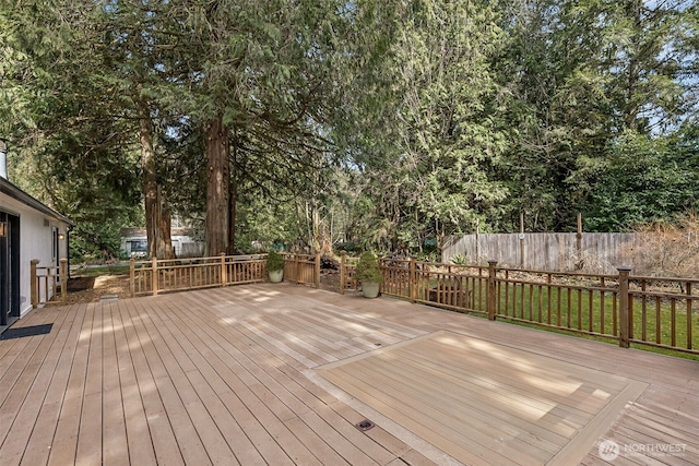 wooden terrace with fence