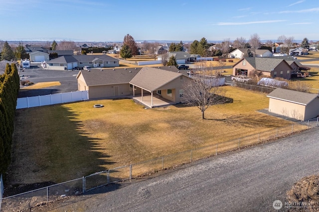 drone / aerial view with a residential view