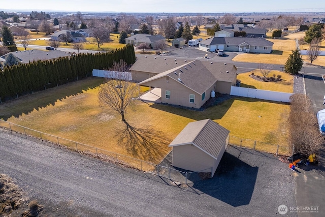 bird's eye view with a residential view