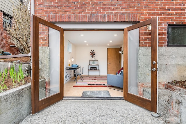 interior space featuring recessed lighting