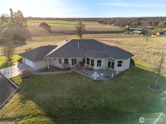 aerial view featuring a rural view