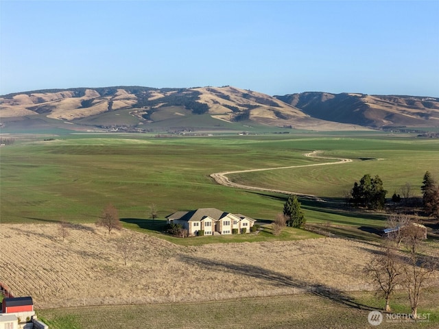 view of mountain feature featuring a rural view