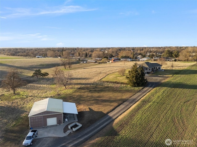 drone / aerial view with a rural view