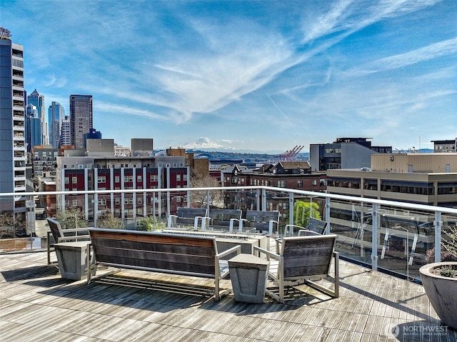 2821 2nd Ave Unit 1005, Seattle, WA 98121 - deck with a city view and a mountain view