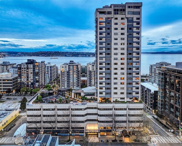 2821 2nd Ave Unit 1005, Seattle, WA 98121 - drone / aerial view featuring a view of city and a water view