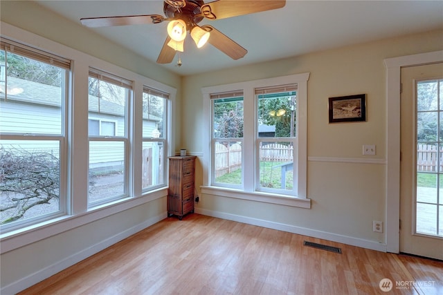 sunroom / solarium featuring visible vents and a wealth of natural light