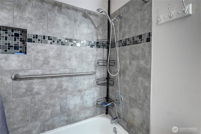 bathroom featuring bathtub / shower combination