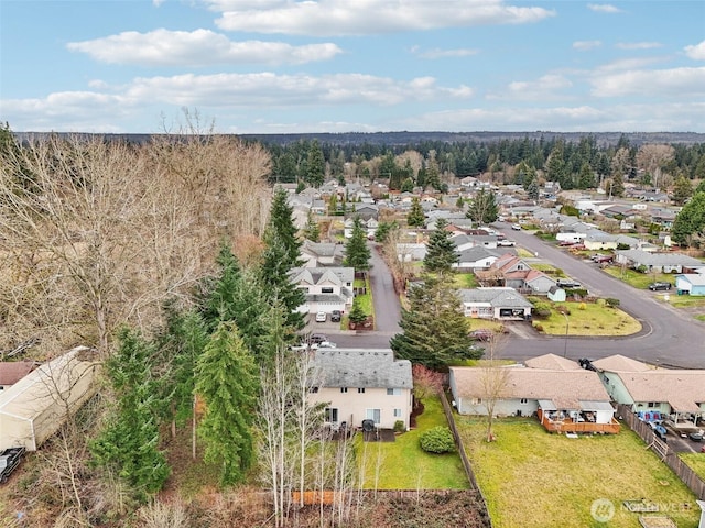 aerial view with a residential view