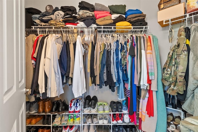 view of walk in closet
