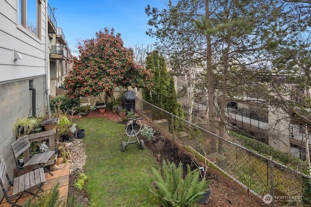 view of yard with fence