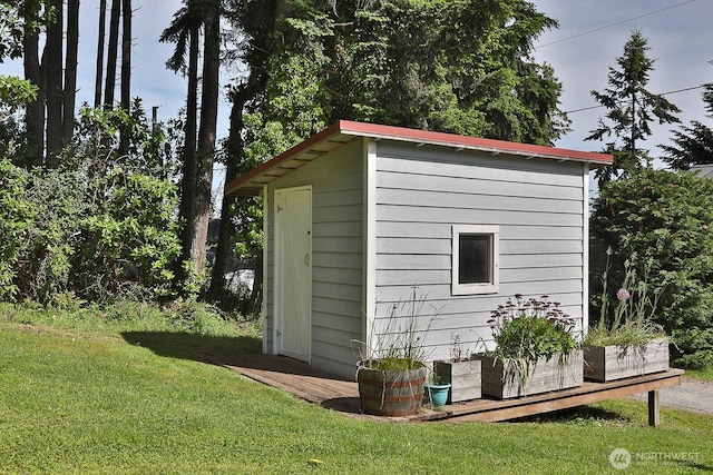 view of shed