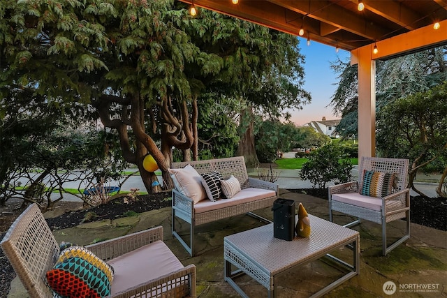 view of patio with an outdoor living space