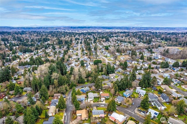 aerial view with a residential view