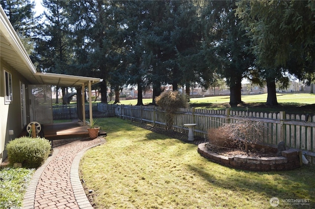 view of yard with fence