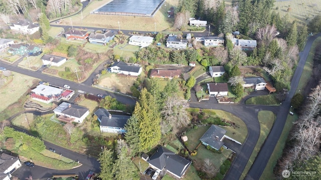 drone / aerial view with a residential view