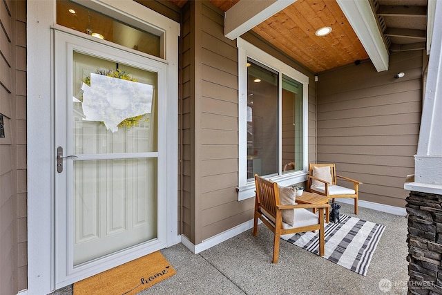 entrance to property with a porch