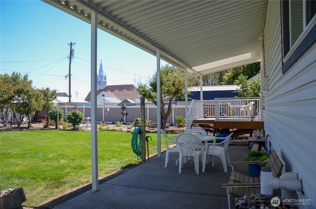 view of patio / terrace with fence and outdoor dining area