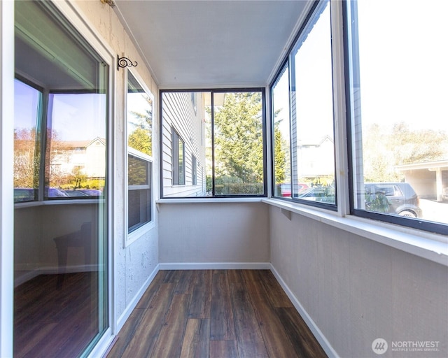 view of unfurnished sunroom