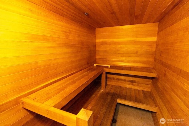 view of sauna