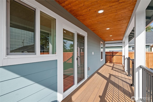 wooden terrace featuring a porch