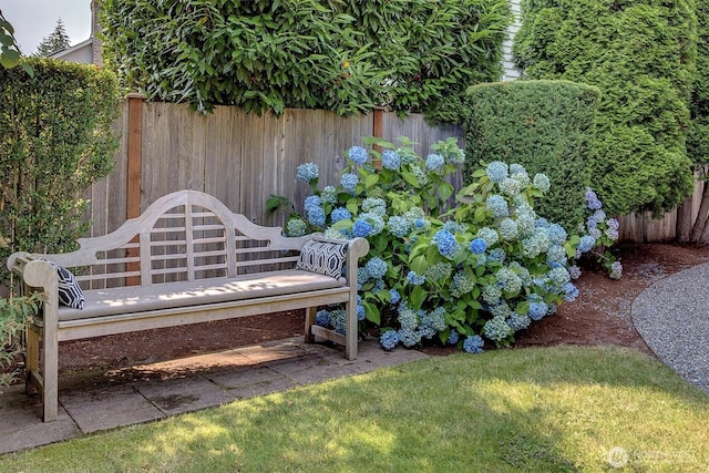 view of yard with fence