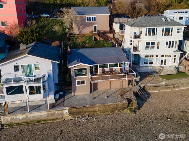 drone / aerial view with a residential view