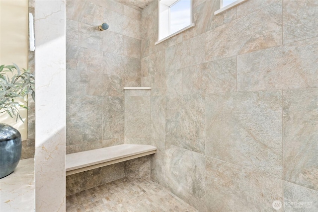 room details with a tile shower