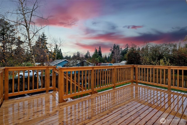 view of deck at dusk