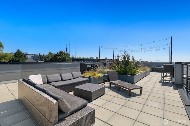 view of patio featuring outdoor lounge area